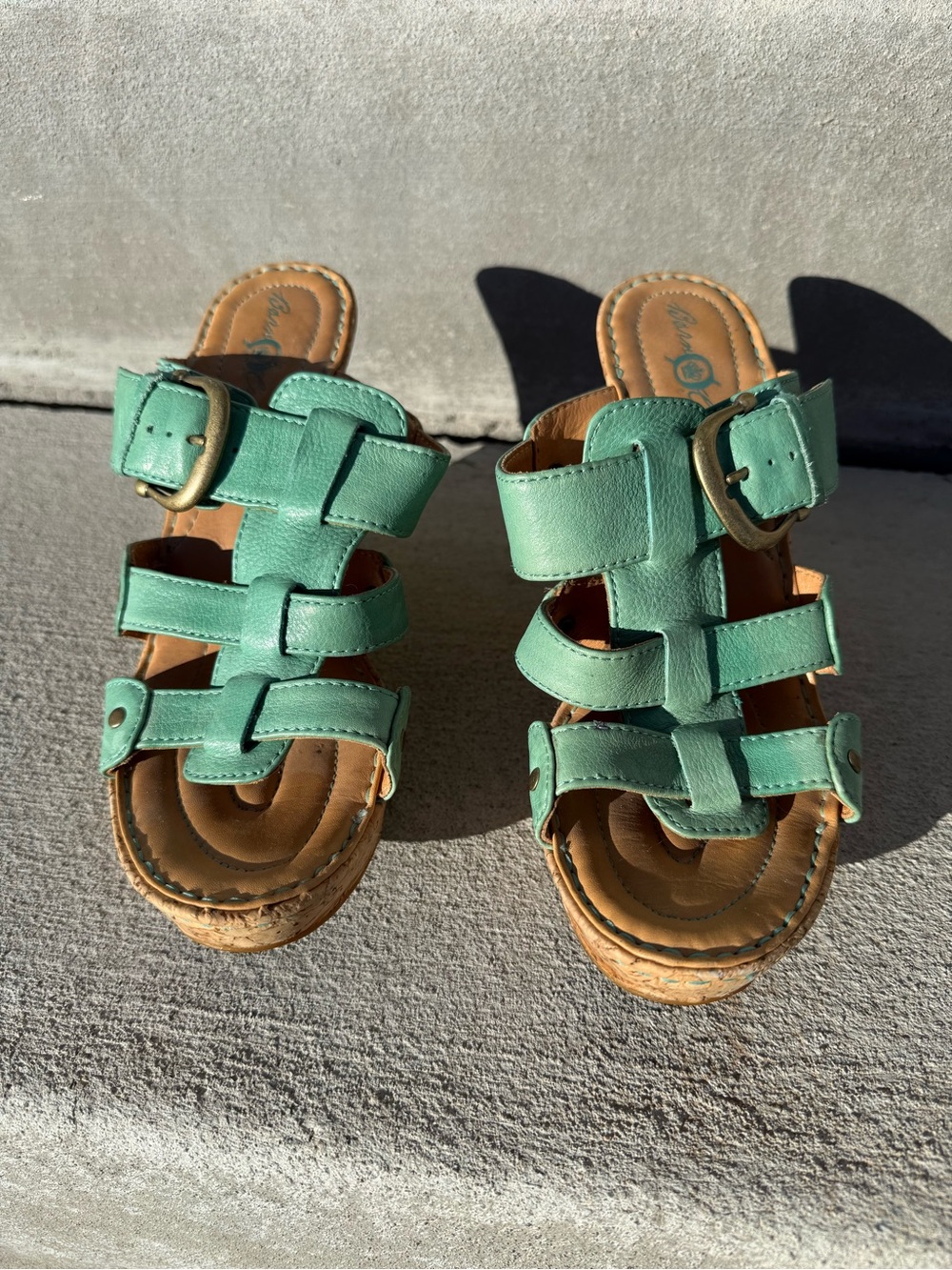 BORN Aqua Wedge Sandals